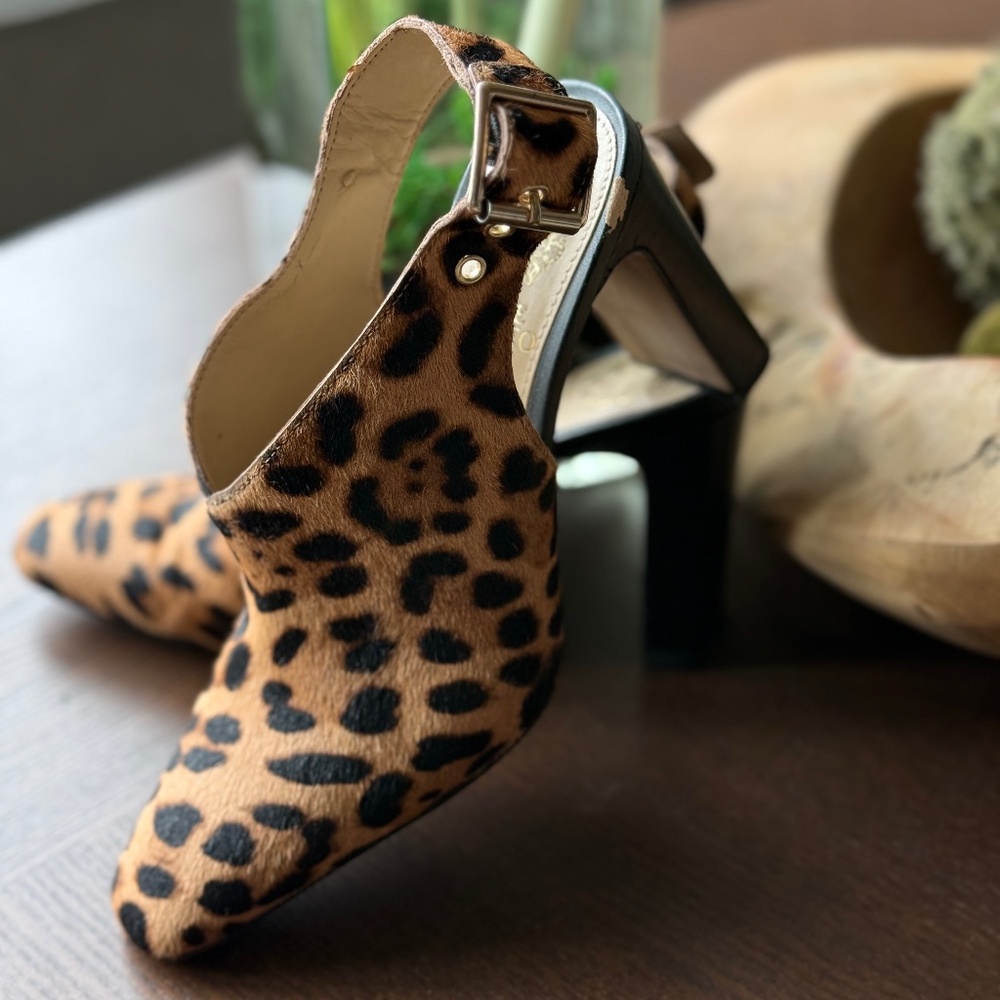 Vince Camuto Animal Print Saleesha Slingback Block Heel
